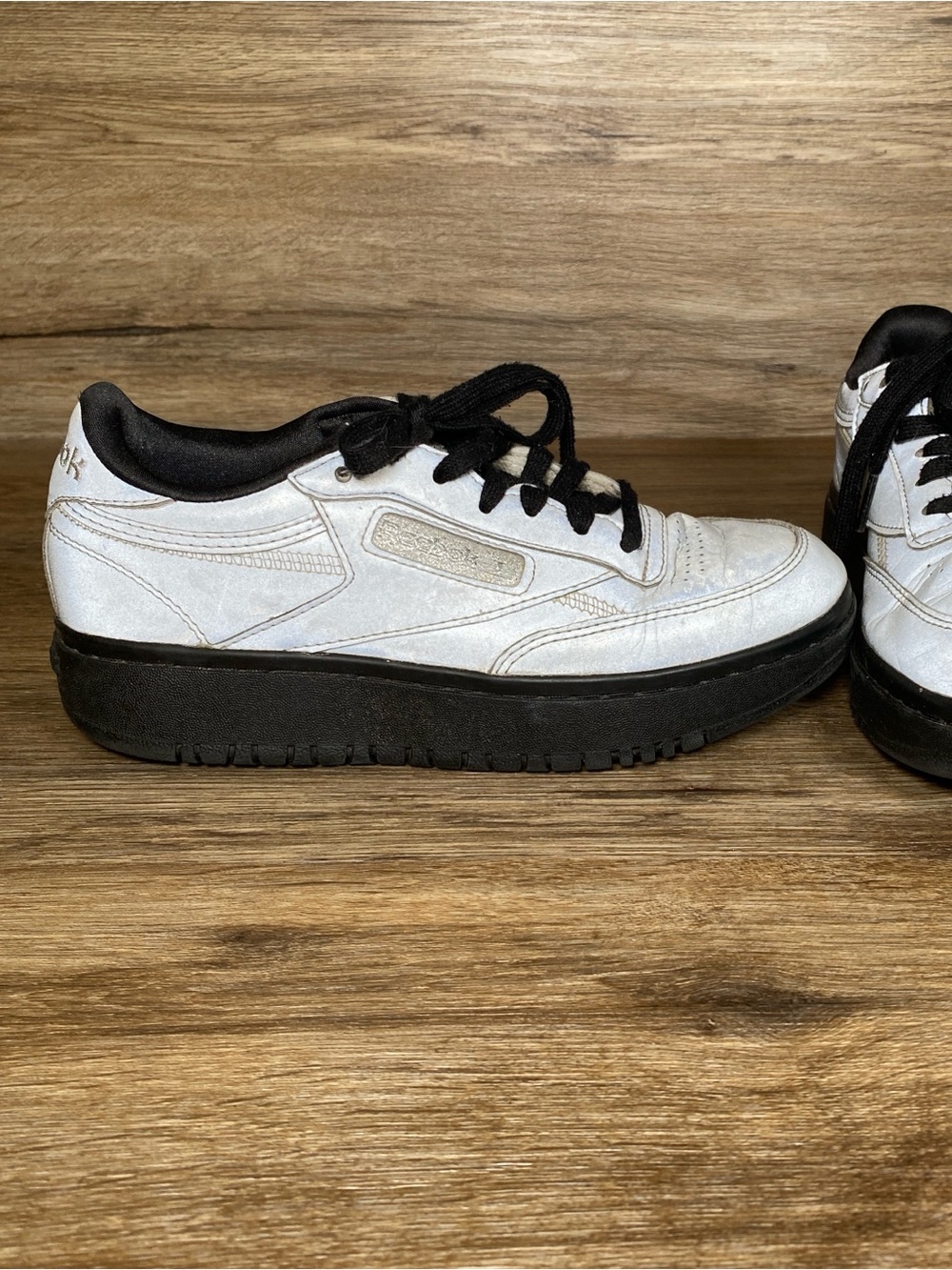 Reebok Cardi B Club C Double Sneakers Women's 6 Matte Silver Black Shoes FV1090